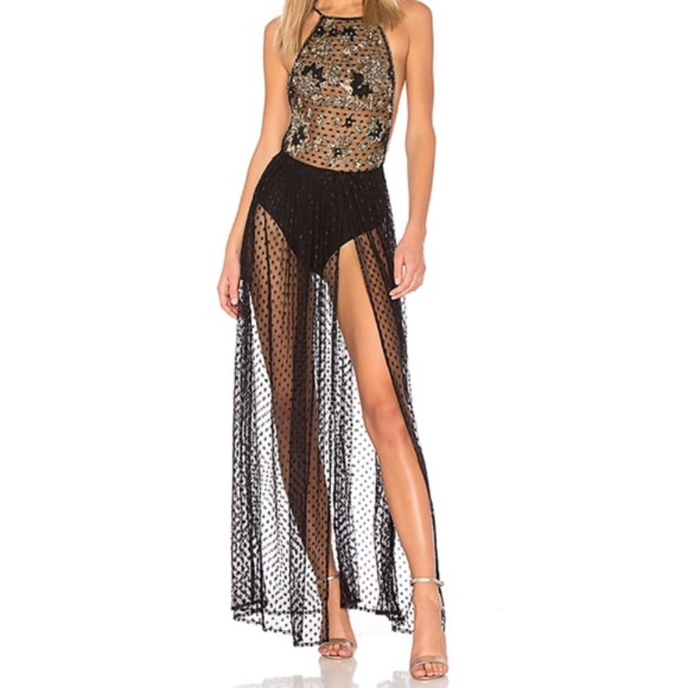 H:ours Sloane Starry Nights maxi dess